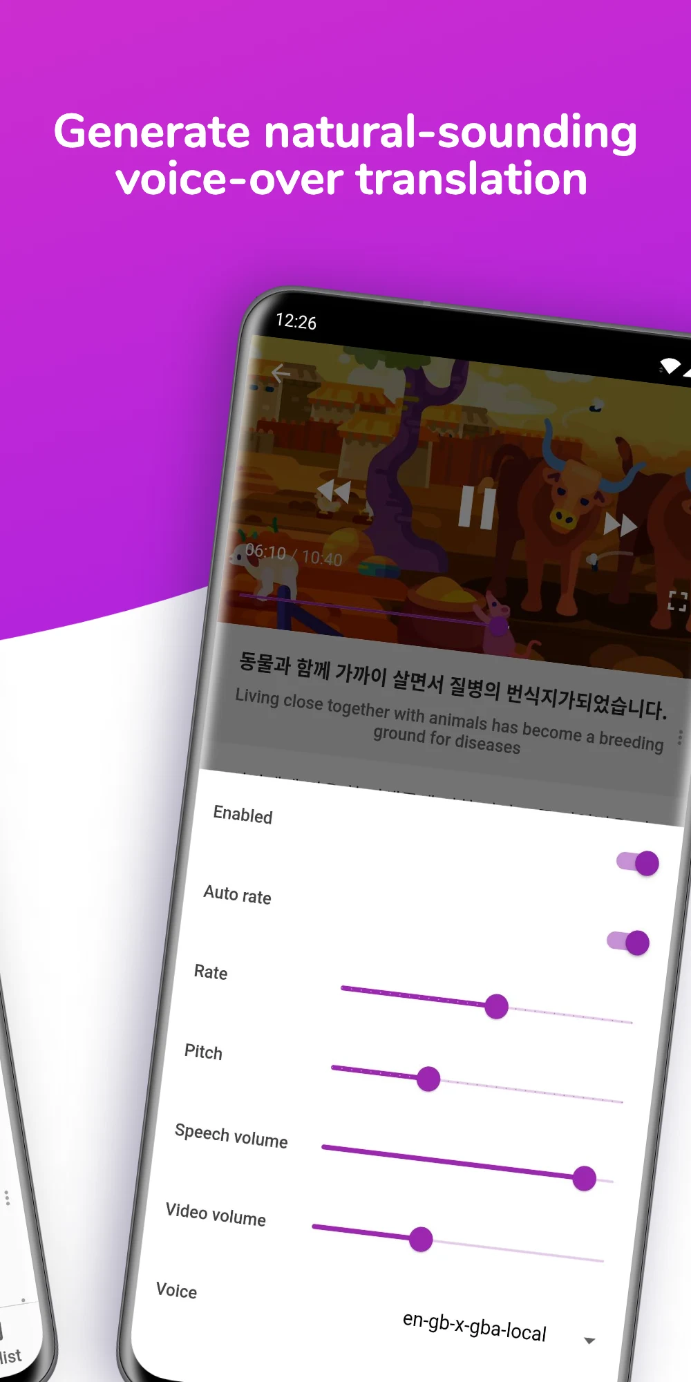 Translate subtitles for videos screenshot